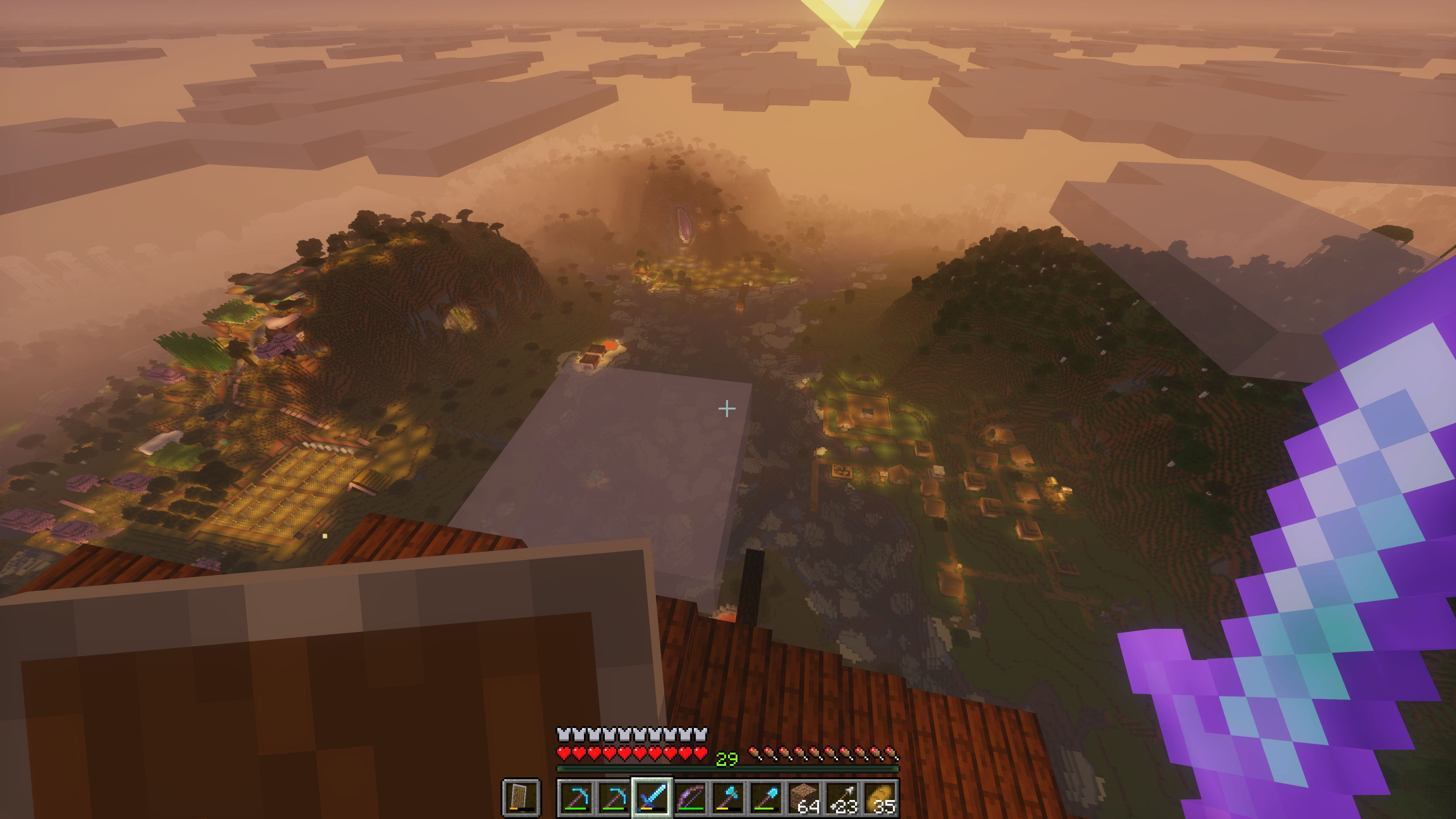 mellow shader sunrise from my wizard tower